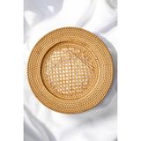Doğal Rattan Yuvarlak Supla El Yapımı Bohem Tabak Altlığı ve Sofra Dekorasyonu (30CM) Oceanpoint - 30 x 30 cm - Natural