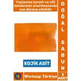 Doğal Saç Yüz Vücut Yaşlanma Karşıtı Koyu Cilt Lekelerinde Etkili Mucizevi Sabun Kojik Asit 5 Adet