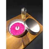 Doğal Soya Wax Dekoratif Teneke Mum (Papatya) - 11 - Beyaz