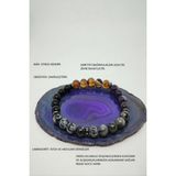 Doğal Taş Cenneti Sertifikalı Sigarayı Bırakmaya Yardımcı Doğaltaş Bileklik (Ametist, Akik, Obsidyen, Labradorit) - 18-19 cm - Renkli