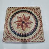 Doğal Taş Figürlü Banyo Gider Kapağı 10X10 Cm, Şık ve Dekoratif Tasarım - Bej - Seçenek 1