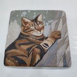 Doğal Taş Figürlü Banyo Gider Kapak Süsü 10X10 cm - Ahşap - Seçenek 1