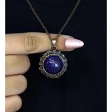 Doğal Taş Lapis Doğal Taşlı Desenli Otantik Kadın Kolye 45 Cm Zincirli Euk28lps2