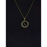 Doğal Taş Oniks Doğal Taşlı Desenli Otantik Kadın Kolye 45 Cm Zincirli Euk28o