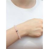 Doğal Taş Pembe Kuvars Doğal Taş Bileklik Orta Boy 6 mm Taşlı dtdbpk6