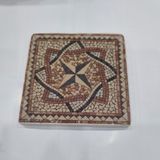 Doğal Taşlı Dekoratif Banyo Gider Kapağı, 10X10 Cm, Şık ve Fonksiyonel Tasarım - Bej - Seçenek 1