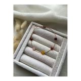Doğal Taşlı Kehribarlı İp Bileklik & Halhal (Turmalin,Akik,Pembe Kuvars, Kehribar, Jasper)