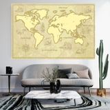 Doğal Tercih Okyanus Detaylı İngilizce Dünya Haritası Duvar Sticker 50 x 70