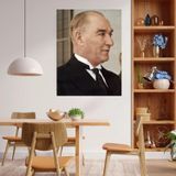 Doğal Tercih Ulu Önder Mustafa Kemal Atatürk Renkli Portre Duvar Sticker 50 x 70