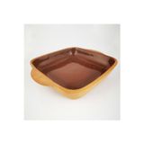 Doğal Toprak Güveç Kabı 32x23x5cm Yüksek Ateşe Dayanıklı Borcam Stil Dikdörtgen Toprak Fırın Tepsisi