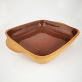 Doğal Toprak Güveç Kabı, Yüksek Ateşe Dayanıklı, Dikdörtgen, 32X23X5CM, Kahverengi - Ahşap - Ceviz - Seçenek 1