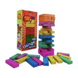 Doğal Toys Renkli Büyük Boy Ahşap Denge Oyunu Kule Oyunu 48 Parça