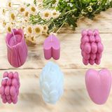 Doğal Yapım Kokulu 6 Lı Set Dekoratif Mum - Çok Renkli - 6 Adet