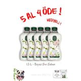 Doğal Zeytinyağlı Sıvı Beyaz Sabun 1.5 L 5 Al 4 Öde ve Rosie Hediye