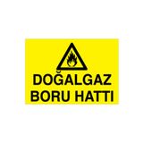Doğalgaz Boru Hattı Uyarı Tabelası - 35x50 Alüminyum Kompozit Panel - DG34