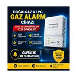 Doğalgaz ve LPG Gaz Alarm Cihazı 220V 85dB Hassas Gaz Kaçağı Dedektörü
