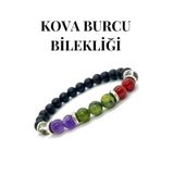 Doğaltaş - Kova Burcu Bileklik - Ametist - Yeşim Taşı - Akik - Kristal Kuvars - Doğaltaş Bileklik Çok Renkli
