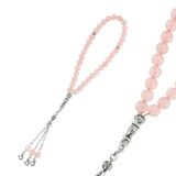 Doğaltaş Metal Püsküllü Pembe Kuvars Tesbih SL2341