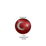 DOĞAN ASKERİ MALZEME Kol Peç Plastik Türk Byarağı Yuvarlak Cırtlı & Türk Bayrağı Peç Arma