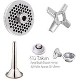 Doğan Çiftel Kıyma Makine Aynası, Bıçağı, Sucuk Köfte Hunisi, Içli Köfte Aparatı Takım 12/4,5mm