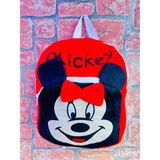 Doğan Hediyelik Peluş Çocuk Sırt Çantası - Labubu Hello Kitty Kuromi Stitch Mickey Mouse Bugs Bunny Çanta - Kırmızı