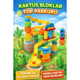 Doğan Oyuncak Dünyası Kaktüs Bloklar Top Parkuru (100 Parça) - Kaktüs Oyuncak - Kaktüs Lego - Taraklı Lego Seti
