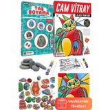 Doğan Oyuncak Dünyası Mega Boyama Seti - Taş Boyama Seti ve Cam Vitray Boyama Seti - Taş Boya - Boyama Setleri - Etkinlik