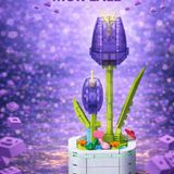 Doğan Oyuncak Dünyası Mikro Blok Kristal Mor Lale Çiçek Lego - Lego Setleri Mini Lego - Çiçek Lego - Blossom Çiçek Lego