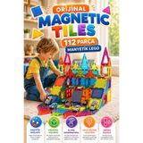 Doğan Oyuncak Dünyası Orijinal Magnetic Tiles 112 Parça Manyetik Lego - Magnetic Magical Magnet - Mıknatıslı Lego