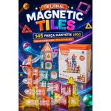 Doğan Oyuncak Dünyası Orijinal Magnetic Tiles 145 Parça Manyetik Lego - Magnetic Magical Magnet - Mıknatıslı Lego