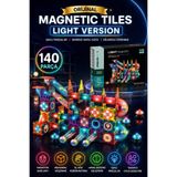 Doğan Oyuncak Dünyası Orijinal Magnetic Tiles Light Version 140 Parça Işıklı Manyetik Lego - Magnetic Magical Işıklı Magne