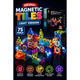 Doğan Oyuncak Dünyası Orijinal Magnetic Tiles Light Version 75 Parça Işıklı Manyetik Lego - Magnetic Magical Işıklı Magnet