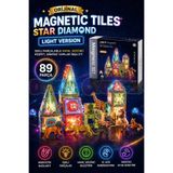 Doğan Oyuncak Dünyası Orijinal Magnetic Tiles Star Diamond Light Version 89 Parça Işıklı Manyetik Lego - Mıknatıslı Lego L