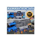Doğan Oyuncak Dünyası Rampalı Polis Tır Seti - Polis Taşıyıcı Tır - Kaydıraklı Kamyon - Araç Yol Seti - Tır Yol Seti - Oyu