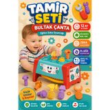 Doğan Oyuncak Dünyası Tamir Seti Bultak Çanta - Tak-Çak Oyuncak - Bebek Oyuncağı - Çekiç Tamir Seti