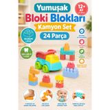 Doğan Oyuncak Dünyası Yumuşak Bloki Blokları Kamyon Set 24 Parça - Büyük Yumuşak Bloklar - Büyük Soft Lego Oyuncakları