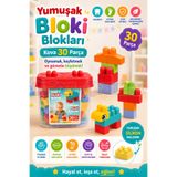 Doğan Oyuncak Dünyası Yumuşak Bloki Blokları Kova 30 Parça - Büyük Yumuşak Bloklar - Büyük Soft Lego Oyuncakları