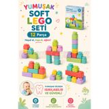 Doğan Oyuncak Dünyası Yumuşak Soft Lego Seti 12 Parça - Büyük Yumuşak Bloklar - Büyük Soft Lego Oyuncakları - Yumuşak Lego
