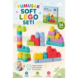 Doğan Oyuncak Dünyası Yumuşak Soft Lego Seti 24 Parça - Büyük Yumuşak Bloklar - Büyük Soft Lego Oyuncakları - Yumuşak Lego