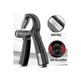 Doğan Spor Siyah Sertlik Ayarlı El Yayı Ayarlanabilir Bilek Kas Güçlendirme Sayaçlı (5Kg-60Kg)