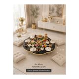 DOGANDEKOR 90 Cm Siyah-GOLD Yer Sofrası