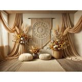 Doğanın Dokusunu Yansıtan Sıcak Tonlarda Arka Plan, 200X150CM, Stüdyo Fonu - -