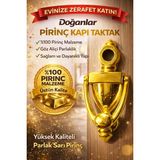 Doğanlar Çelik Kapı Tokmağı Taktak Uyumlu Tak Tak Beyaz Parlak Sarı