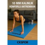 Doğanlar Marketing 10 mm Pilates Yoga Minderi, Spor Egzersiz Matı, Mavi