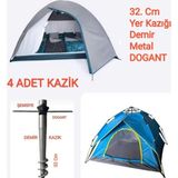 Dogant 4 Adet Fırtına Rüzgar Çadır Bahçe Plaj Orman Yer Sabitleme 32 Cm Demir Kazıgı Sabitleme