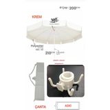 Dogant Ada Havuz Bahçe Balkon Plaj 2 Mt 10 Telli Polyester Krem ŞEMSİYE +ÇANTA+ASKI