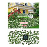 Dogant Akordiyon Katlanır Ahşap Bahçe Çiti, Yapay Yaprak, 100 x 300 cm, Yeşil