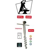 Dogant Demir Plaj Bahçe Şemsiye Yer Kazık 48 cm - Gri