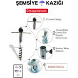 Dogant Fırtına Şemsiye Tente Yer Sabitleme Kazık - Açık Gri