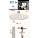 Dogant Havuz Bahçe Balkon Plaj 2 Mt 10 Telli Polyester Krem Şemsiye + Çanta + Kazık +Askı